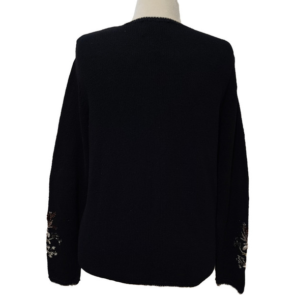 Vintage Tiara International Embroidered Beaded Sweater size Medium - Picture 2 of 5